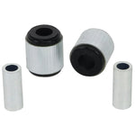Whiteline Plus W52992 synthetic elastomer front lower shock absorber control arm bushing.