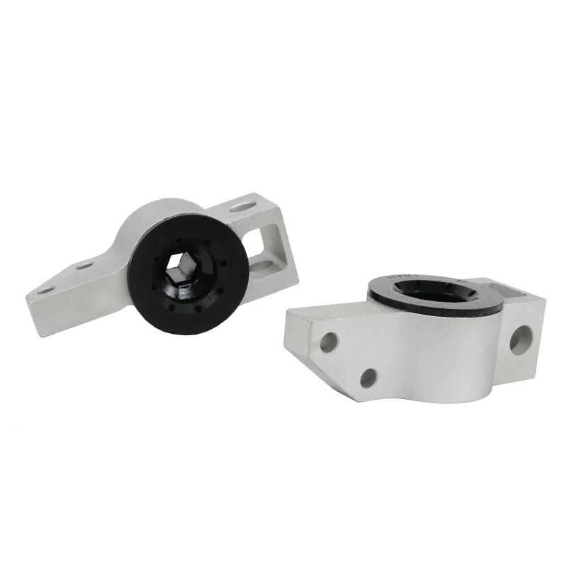 Whiteline Plus synthetic elastomer front control arm lower inner rear bushing set for 2004-2018 Volkswagen and Audi.