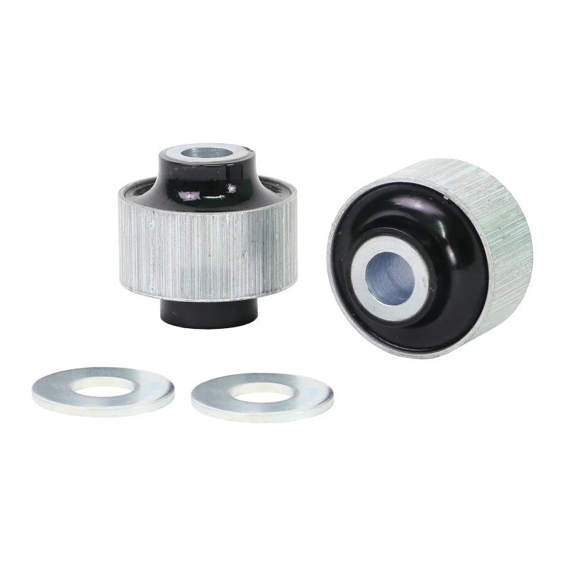 Whiteline Plus synthetic elastomer rear lower inner control arm bushing kit with sleeves and grease