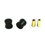 Whiteline Plus rear sway bar link assembly with black synthetic elastomer bushings and corrosion-resistant hardware