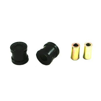 Whiteline Plus rear sway bar link assembly with black synthetic elastomer bushings and corrosion-resistant hardware