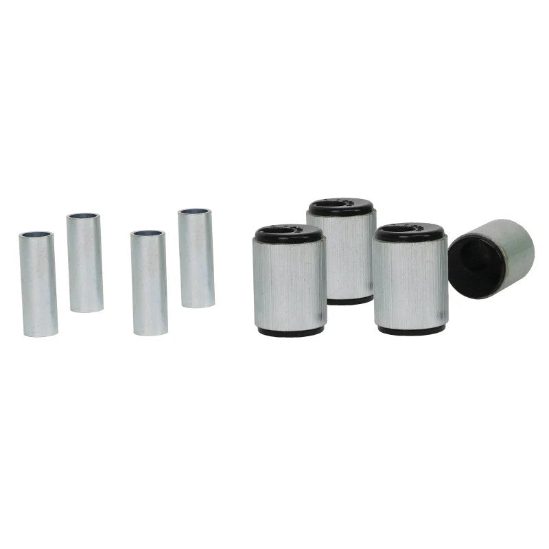 Whiteline Plus KCA452 front upper inner control arm bushing kit with synthetic elastomer bushings and hardware.