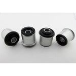 Whiteline Plus synthetic elastomer rear subframe mount bushings for Nissan S14 and S15 chassis with gold zinc plating.