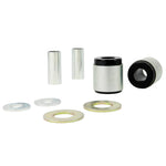 Whiteline Plus synthetic elastomer front lower inner rear control arm bushings and molybdenum grease for Mitsubishi Mirage.