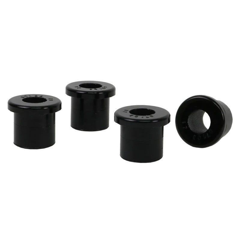 Whiteline Plus W73251 black synthetic elastomer rear leaf spring eye bushings with included lubricant