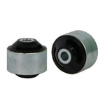 Whiteline W53493 synthetic elastomer front control arm lower inner rear bushings with protective metal plating.