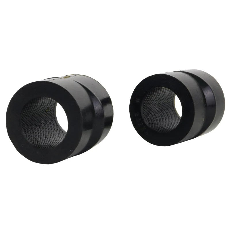 Whiteline Plus 32mm synthetic elastomer front sway bar mount bushings with internal grease knurling and assembly grease.