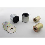 Whiteline Plus synthetic elastomer front lower shock absorber bushing with internal grease reservoirs and hardware.