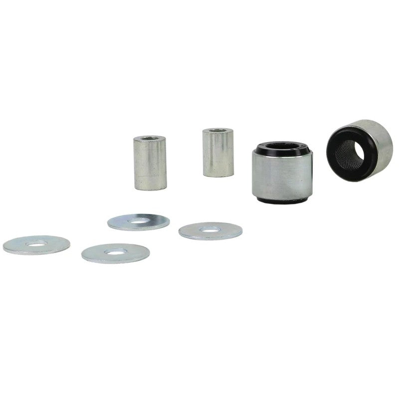 Whiteline Plus synthetic elastomer rear lower trailing arm bushings for Chrysler and Dodge vehicles.