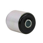Whiteline Plus rear differential mount bushing featuring a synthetic elastomer core and a corrosion-resistant plated sleeve.