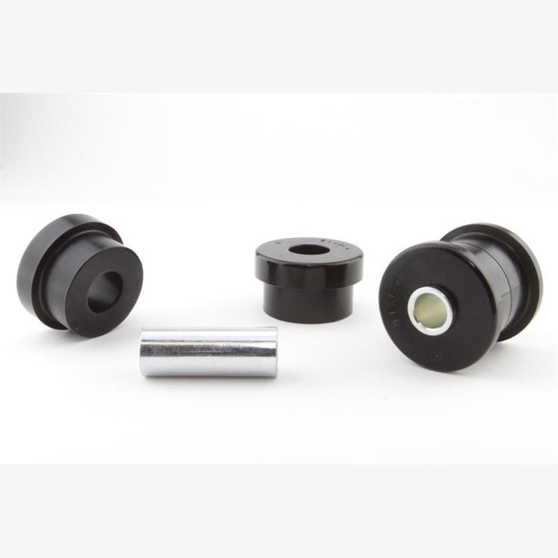 Whiteline Plus synthetic elastomer rear differential moustache brace bushing with mounting hardware and grease.