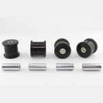 Whiteline Plus synthetic elastomer rear upper and lower trailing arm bushing kit with metal plating and LM grease