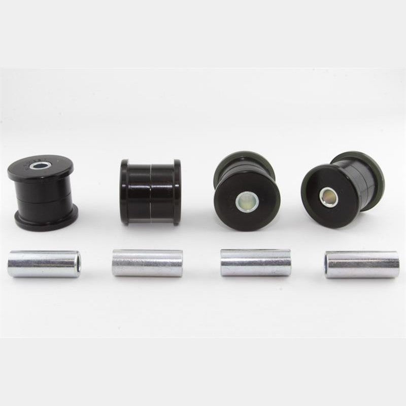 Whiteline Plus synthetic elastomer rear upper and lower trailing arm bushing kit with metal plating and LM grease