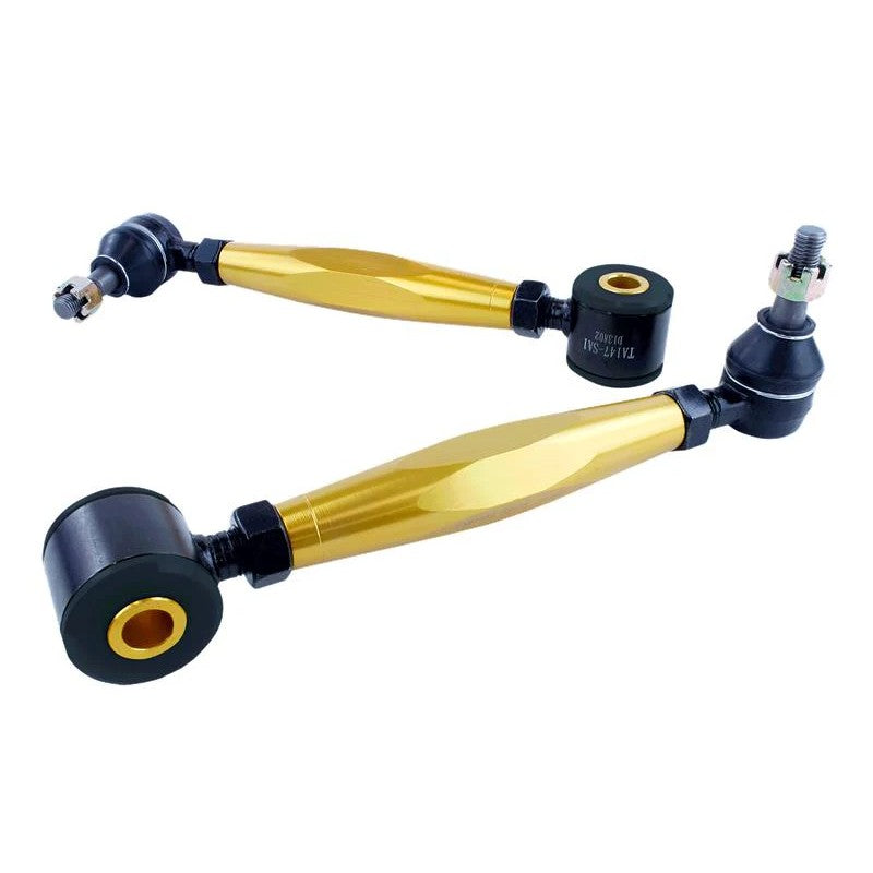Whiteline Plus front lower inner control arm bushing kit featuring black synthetic elastomer bushings and grease packets.
