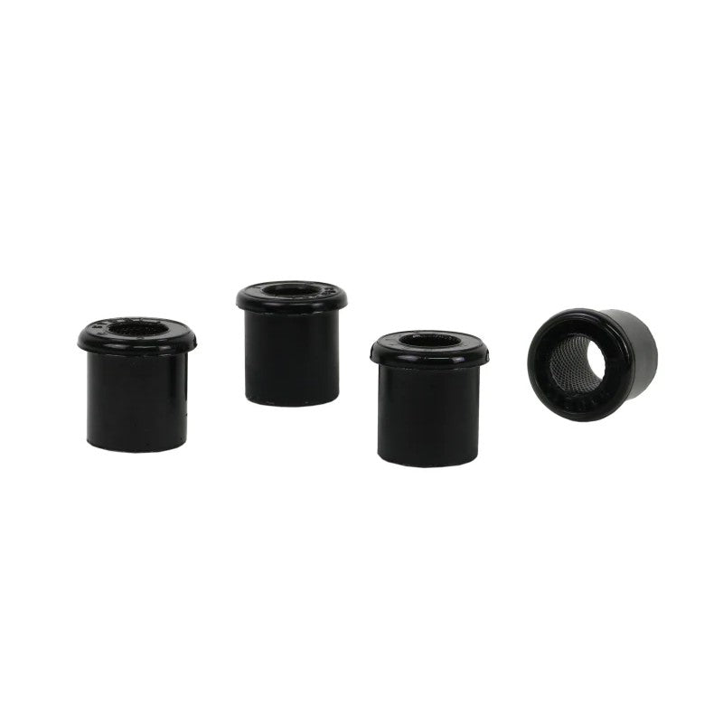 Whiteline Plus W71021 black synthetic elastomer rear spring eye and shackle bushings with molybdenum disulphide grease