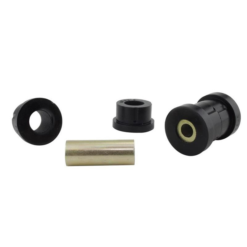 Whiteline Plus synthetic elastomer front lower inner rear control arm bushing kit with molybdenum disulphide grease.