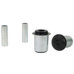Whiteline Plus W53467 front control arm lower inner bushing kit with synthetic elastomer bushings and mounting hardware.