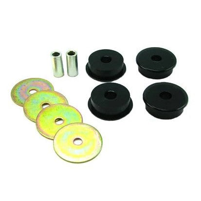 Whiteline Plus W61923 rear trailing arm bushing kit featuring synthetic elastomer and plated metal components for BMW.