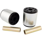 Whiteline Plus synthetic elastomer front radius rod to chassis bushing with protective coating and internal grease reservoirs.