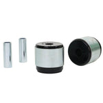 Whiteline Plus synthetic elastomer differential support outrigger bushings with included mounting grease.