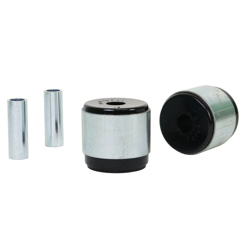 Whiteline Plus synthetic elastomer differential support outrigger bushings with included mounting grease.