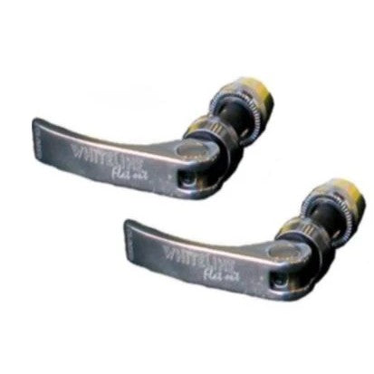 Polished alloy quick release clamps for Whiteline strut tower brace hardware replacement.
