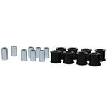 Whiteline W0595 service kit featuring eight synthetic elastomer bushings and eight metal tubes.