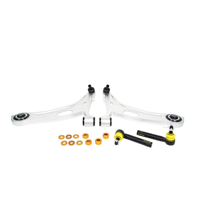 Whiteline gold anodized forged aluminum front lower control arms with bushings and hardware for 2022-2025 Subaru WRX