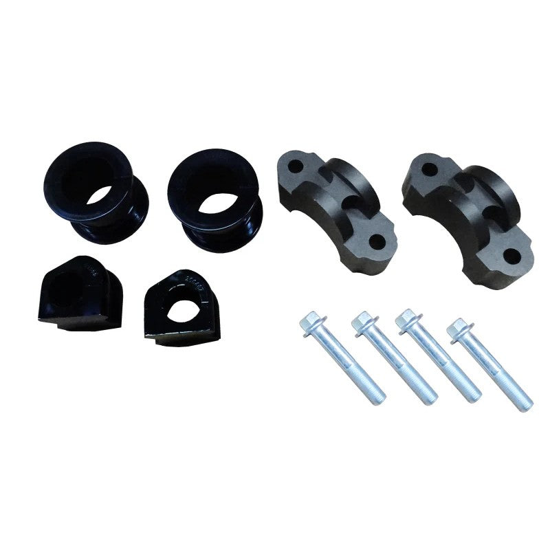 Whiteline KLC247 sway bar link drop kit featuring spacers, bushings, and high-strength mounting bolts.