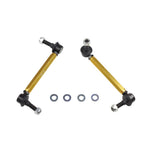 Whiteline KLC180-195 adjustable sway bar links with gold anodized alloy bodies and steel ball joint ends.