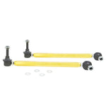 Whiteline gold anodized adjustable sway bar links with heavy duty steel ball joints and mounting hardware.