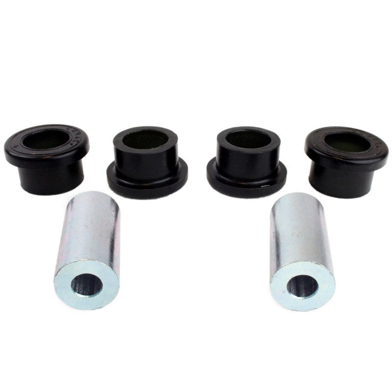 Whiteline black synthetic elastomer front control arm bushings with metal sleeves and molybdenum grease packets