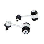 Whiteline KLC251 adjustable rear sway bar link kit featuring silver alloy bodies and gold-tone mounting hardware.
