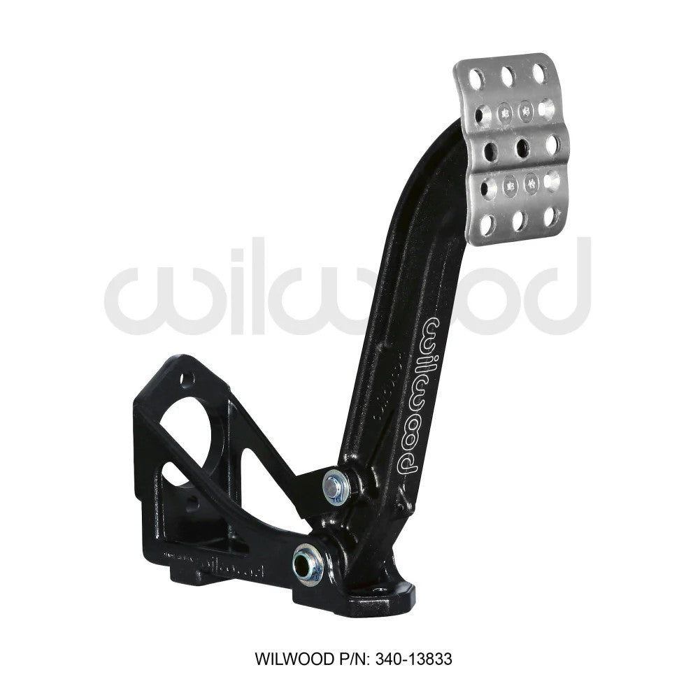 Wilwood floor mount 6 to 1 ratio single pedal assembly featuring a forged aluminum I-beam arm and textured adjustable pad