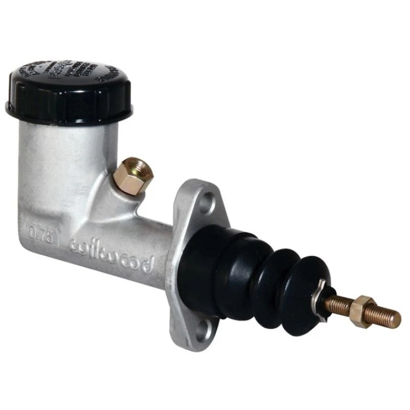 Wilwood aluminum compact master cylinder with .700 inch bore and integrated fluid reservoir.
