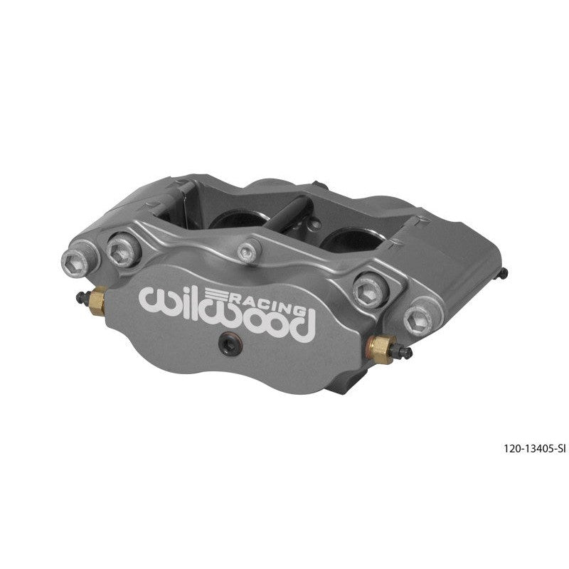 Wilwood Billet Narrow Dynalite radial mount caliper in Quick-Silver Nickel finish for 0.38 inch rotors.
