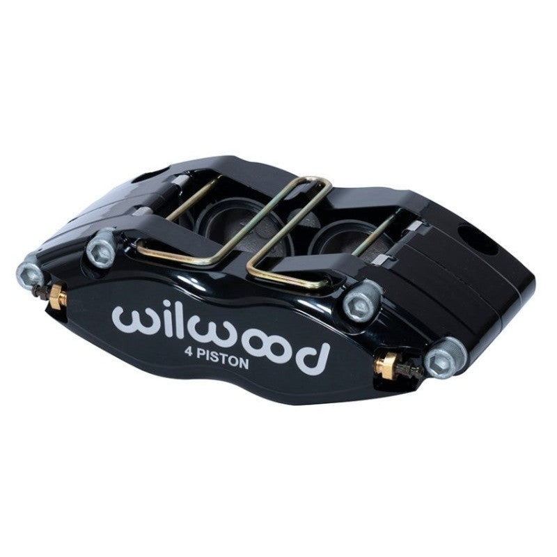 Black Wilwood Dynapro DPR-DS 4-piston radial mount brake caliper with 1.25 inch pistons and internal dust seals