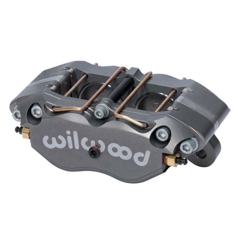 Wilwood DynaPro series forged billet aluminum lug mount brake caliper with 1.38 inch pistons and machined finish.