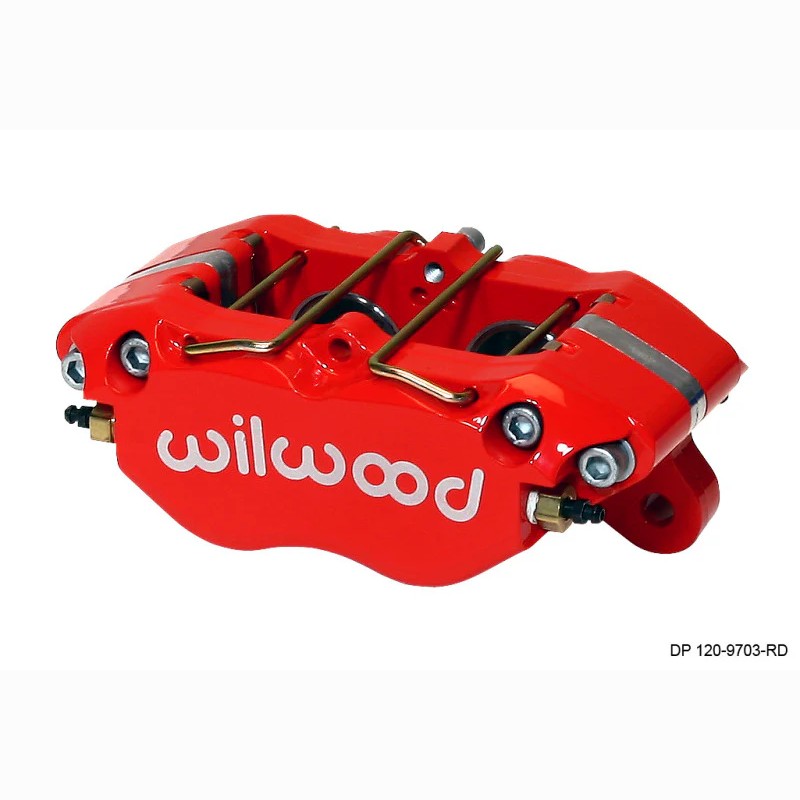 Red Wilwood DynaPro forged billet 4-piston lug mount brake caliper