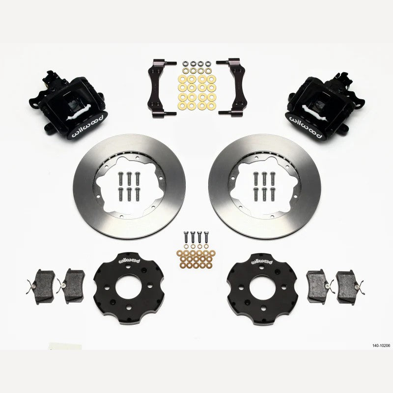 Wilwood 11.00-inch rear brake kit with black CPB calipers and two-piece rotors for Honda and Acura