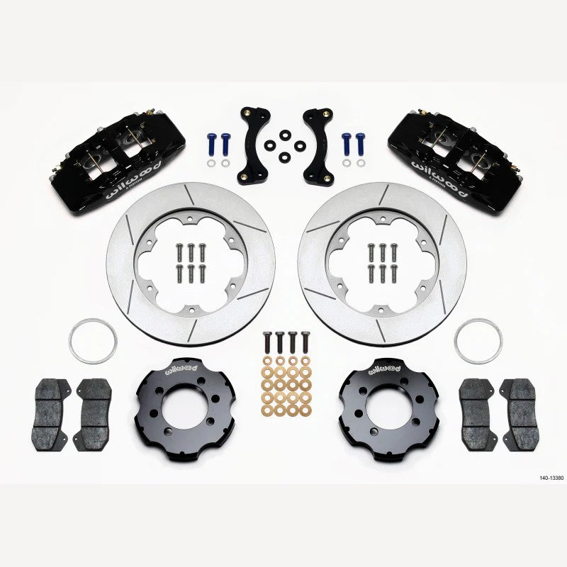 Wilwood Dynapro 6-piston front brake kit with 11-inch GT rotors and forged billet calipers for Mazda Miata