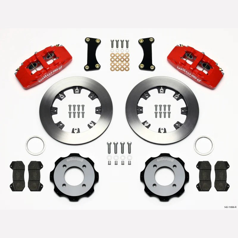 Wilwood DynaPro 6 red six-piston front brake calipers and 12.19-inch rotors for 2011-2014 Ford Fiesta