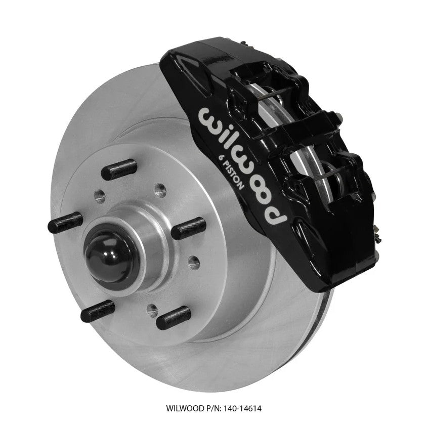 Wilwood Dynapro 6 front disc brake kit with black 6-piston calipers and 11.75-inch rotors for 1968-1972 Ford F100.