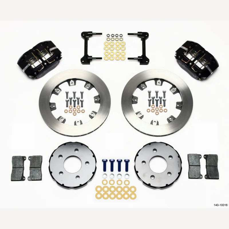 Wilwood Dynapro 4-piston radial mount front drag kit with 11.75-inch vented rotors and mounting brackets for SN95 Mustang.