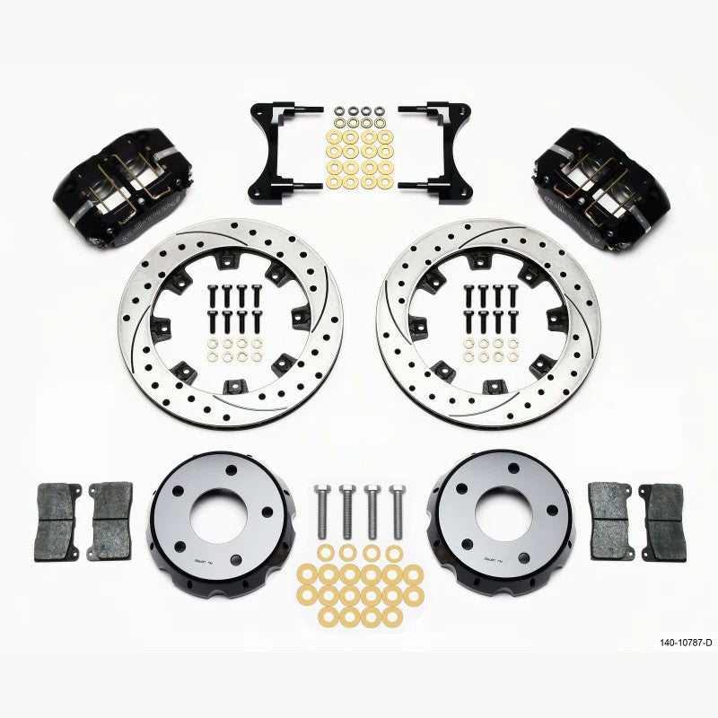 Wilwood Dynapro 4-piston radial mount calipers and 11.75-inch vented drilled rotors for 1993-2002 GM F-Body front drag brakes