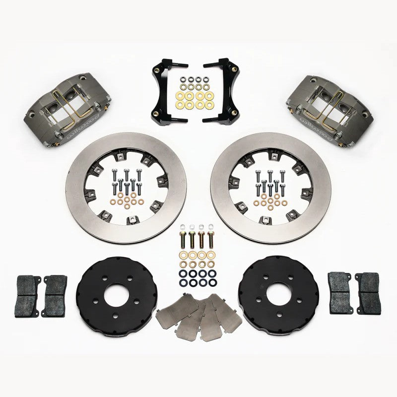 Wilwood DynaPro 4-piston forged billet radial mount caliper with 11.75 inch rotor and mounting hardware.
