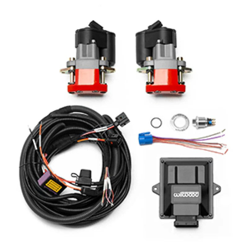 Wilwood red electronic parking brake caliper with wiring harness and control module for 0.810 inch rotors