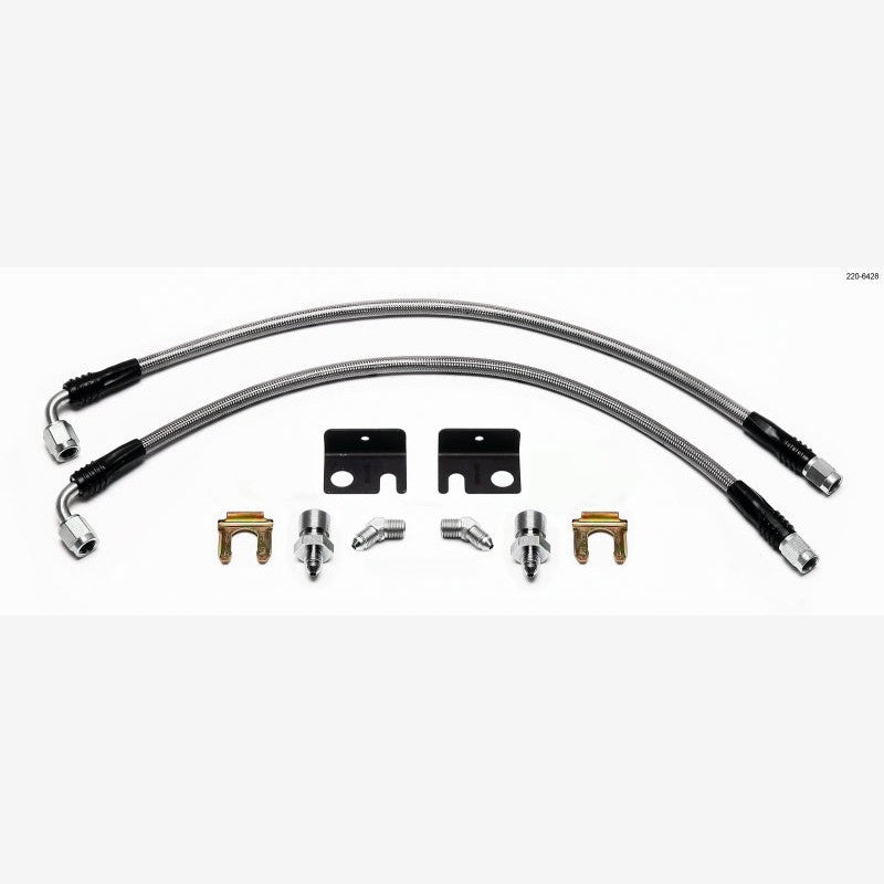 Wilwood braided stainless steel Flexline brake line kit with fittings for PT Cruiser and Neon SRT-4.