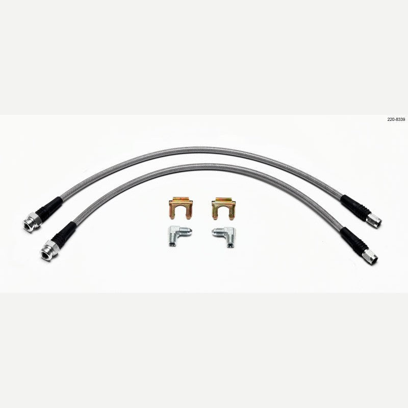Wilwood Flexline stainless steel braided brake line kit for 1999.5-2003 Volkswagen Golf IV.
