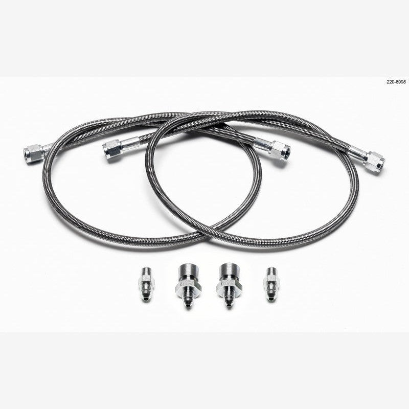 Wilwood stainless steel braided front brake lines with adapter fittings for GM 1500 and 2500 series trucks